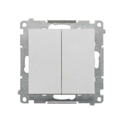 Kontakt-Simon Simon 55 Łącznik schodowy podwójny bez piktogramu (moduł) 10 AX, 250 V~, szybkozłącza; Aluminium mat