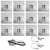 Zest 12 x oprawa schodowa STEPI srebrna ciepła + zasilacz 20W 12V DC+ 2 czujniki 230V