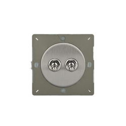 VariGrid Włącznik uchylny podwójny Metal stal szlifowana dźwigniowy 10A 230V uchylny EGT2S (system ramkowy Varilight)