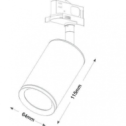 wymiary LUXSYSTEM-1F - Oprawa Parma (gu10)-192051