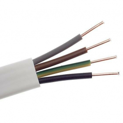 DAMIR kabel przewód YDYp 4x1,5mm2 1m płaski przewód biały 450/750V