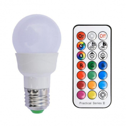 Żarówka E27 RGBWW 3W (3W RGB+ 3W WW) rgb + ciepła biała + pilot