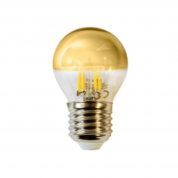 Żarówka E27 G45 filament led 4W 2700K GOLD Mirror filament z odbłyśnikiem złotym