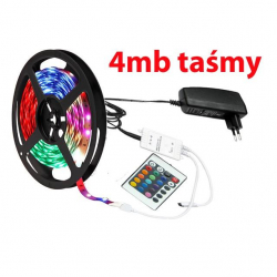 taśma 30led RGB 4m +zasilacz+kontroler
